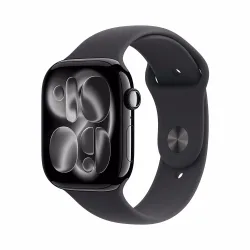 Apple - Smartwatch, AW Series 11GPS46mmJet Black Aluminium Case with Black Sport Band - M/L, 46mm