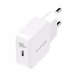 Vivanco Wall charger PD 30W - slim 1x USB-C Ultraflaches 30-W-Ladegerät – USB C Kabel/Adapter/Ladegerät – weiss