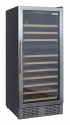 Kibernetik WKH120F01 Chromstahl Weinklimaschrank – Weinkühlschrank freistehend – schwarz