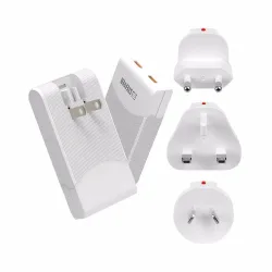 Steffen World PD 65W Reiseadapter – weiss