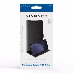 Vivanco Premium Wallet für Galaxy S25 Ultra Samsung Galaxy S25 Ultra Cover – Handyhülle/Handy Tasche – schwarz