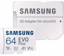 Samsung Evo+ microSDXC 64GB Speicherkarte – Speicherkarte/SD Karte/MicroSD Karte