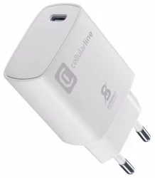 Cellularline USB-C 25W Netzladegerät im Micropack Charger USB-C – USB C Kabel/Adapter/Ladegerät – weiss