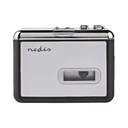 Nedis Cassetten Adapter 3.5 mm, Mini-USB Casetten – DAB Radio/Internet Radio – schwarz / silber