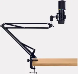 Streamplify - MIC Tripod RGB-Mikrofon mit Mikrofonarm, Schwarz