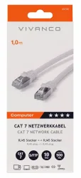 Vivanco CAT 7, 1.0m CAT 7 Netzwerkkabel, Twisted Pair, S/FTP, 1m – PC Kabel/PC Adapter