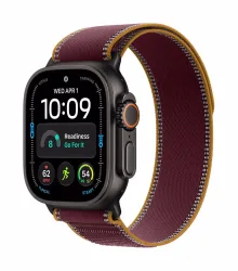 APPLE Watch Ultra 4 (GPS + Cellular) 49 mm Smartwatch Titan, Klasse 5, 145 - 220 (M/L), Black Titanium Case/Burgundy Trail Loop