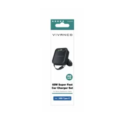 Vivanco Retractable car charger 65W Ladegerät – USB C Kabel/Adapter/Ladegerät – schwarz