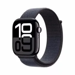 Apple Watch Series 10 GPS + Cellular, 46mm, Jet Black Aluminium / Ink Sport Loop – schwarz
