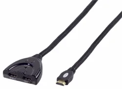 Vivanco Automatischer HDMI 2>1 Umschalter, 0.8m, schwarz – Video Kabel/HDMI Kabel