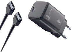 Cellularline USB-C-Charger 45W Charger USB-C – USB C Kabel/Adapter/Ladegerät – schwarz