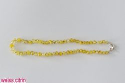 Amberstyle Bernsteinkette weiss citrin 32cm mit Karabinerverschluss