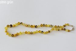 Amberstyle Bernsteinkette citrin grün 32cm mit Karabinerverschluss