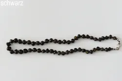 Amberstyle Bernsteinkette schwarz 32cm mit Karabinerverschluss