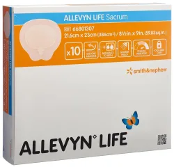 Allevyn Life Sacrum Silikon-Schaumverband 21.6x23cm 10 Stk
