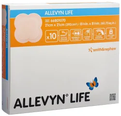 Allevyn Life Silikon-Schaumverband 21x21cm 10 Stk