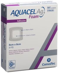 ConvaTec AQUACEL Ag Foam adhäsiv 8x8cm (10 Stk)