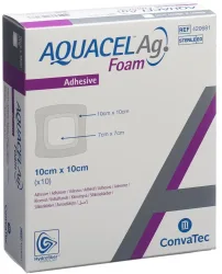 ConvaTec AQUACEL Ag Foam adhäsiv 10x10cm (10 Stk)