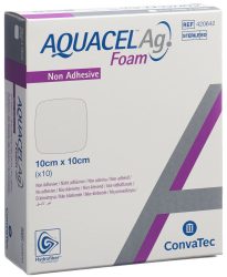 ConvaTec AQUACEL Ag Foam, nicht adhäsiv, 10x10cm (10 Stk)