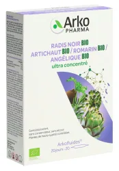 ARKOFLUIDE Artischocke-Rosmarin-Schwarzer Rettich-Engelwurz Bio Trinkampullen (20 Stk)