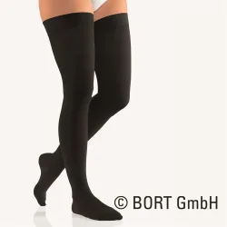 Bort Vital AG Kkl2 5 geschlossene Spitze weit-kurz schwarz Noppenhaftband 1 Paar