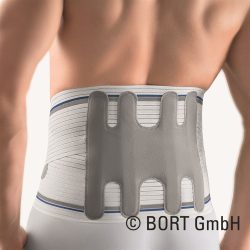 bort LumboeXpress Rückenbandage Grösse 6 mit Doppelverschluss silber (1 Stück)