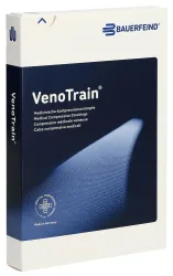 VenoTrain Soft AG KKL2 Grösse L normal/long offene Fussspitze schwarz Haftband Mikronoppe (1 Paar)