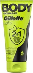 Gillette - Labs Body + Intimate 2 in 1 Rasier- und Reinigungscreme mit Aloe Vera, 177 ml