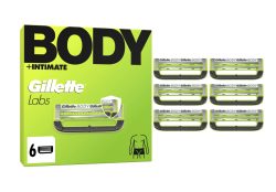 Gillette - Labs Body & Intimate 6 Ersatzklingen für Körper und Intimbereich, 6 Stück