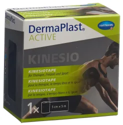 DermaPlast Active Kinesiotape, schwarz, 5cmx5m (1 Stk)