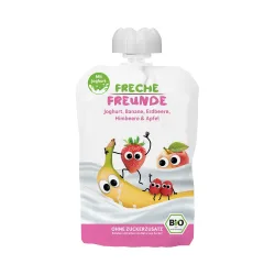 Freche Freunde Quetschmus Joghurt Erdbeer & Himbeere mit 40% Jogurt Btl 100 g