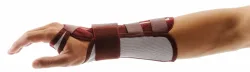 Omnimed Ortho Manu Flex Handgelenkbandage XS 22cm rechts grau/bordeaux