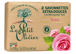 Le Petit Olivier savonnette extra douce rose 2 x 100 g