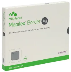 Mepilex Border Ag Schaumverband 15x15cm (5 Stk)