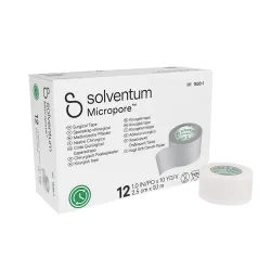 Solventum Micropore Rollenpflaster ohne Dispenser 25mmx9.14m weiss Box 12 Stk