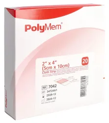 PolyMem Adhesive Dressing Cloth-Backed 5x10cm 20 Stk