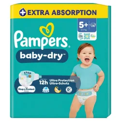 Pampers Baby Dry Windeln Grösse 5+ Junior Plus 12-17kg 36 Stück