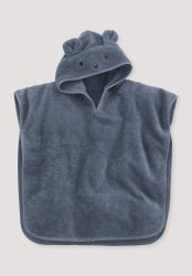 hessnatur Baby Frottee Poncho aus Bio-Baumwolle - blau GrösseGr. 1 (74/86)