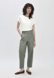 hessnatur Damen Hose Ballon Relaxed aus Bio-Baumwolle - grün Grösse38
