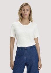 hessnatur Damen T-Shirt Relaxed aus Leinen und Bio-Baumwolle - weiß Grösse44