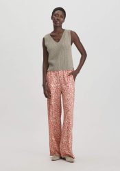 hessnatur Damen Print Hose Wide Leg Relaxed aus LENZING™ ECOVERO™ Viskose - braun Grösse48
