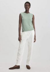 hessnatur Damen Hose Straight Leg Relaxed aus Leinen - weiß Grösse42