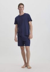hessnatur Herren Pyjama PURE NATURE aus Bio-Baumwolle - blau Grösse46