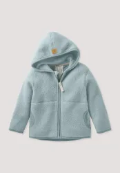 hessnatur Baby Fleece Jacke aus Bio-Baumwolle - blau - Größe 62/68