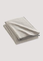 hessnatur Decke MERLE aus Bio-Baumwolle - grau Grösse140x180 cm