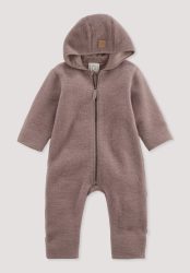 hessnatur Baby Wollfleece Overall aus Bio-Merinowolle - lila Grösse74/80