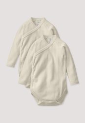 hessnatur Baby Wickelbody Langarm im aus Bio-Baumwolle - naturfarben Grösse62/68