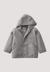 hessnatur Baby Wollwalk Jacke aus Bio-Merinowolle - grau Grösse62/68