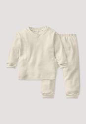 hessnatur Baby Pyjama aus Bio-Baumwolle - naturfarben Grösse62/68