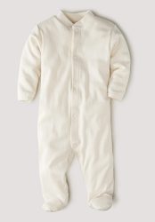 hessnatur Baby Schlafoverall aus Bio-Baumwolle - naturfarben Grösse50/56